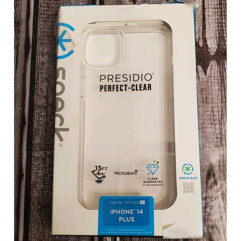 Speck Presidio Perfect-Clear Case For Apple iPhone 14 Plus Clear